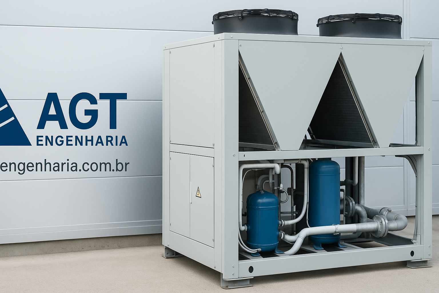 Sistema de chillers industriais Johnson Controls Hitachi | Instalação AGT Engenharia